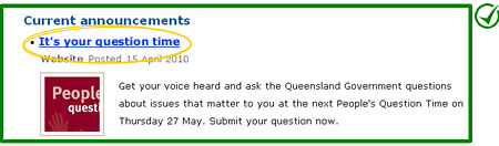 Correct implementation: This content link is permanently underlined, so is immediately identified as a link.
