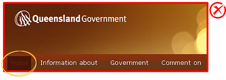 Incorrect implementation: colour contrast is 1.3:1.