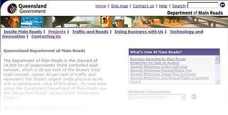 Example site at a screen resolution of 800 by 600 pixels