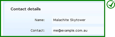 Correct implementation: Read-only data has been displayed as text.