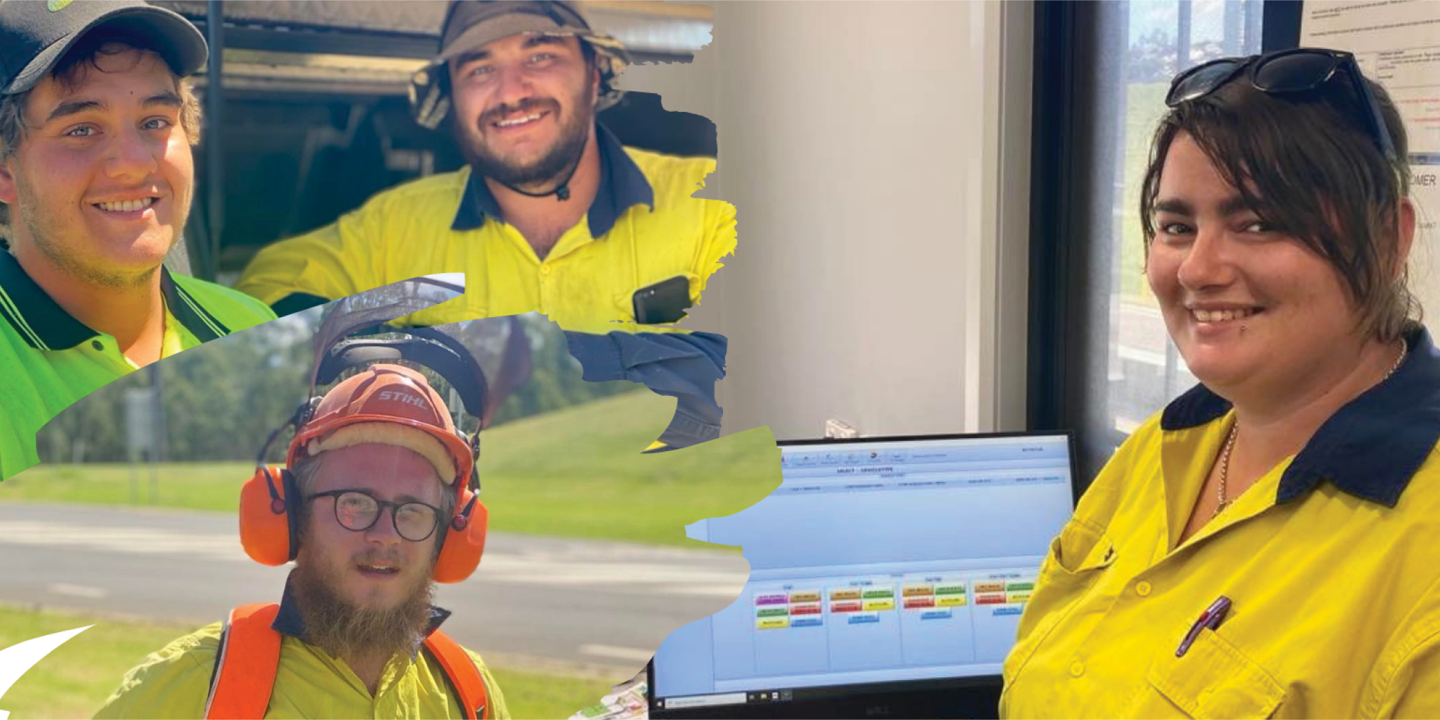 Collage of 3 photos of staff from Ability Enterprises