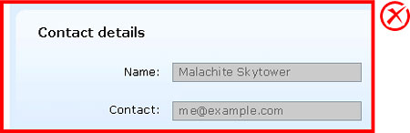 Incorrect implementation: Read-only data has been displayed in &ldquo;read-only&rdquo; or &ldquo;disabled&rdquo; form controls, which may cause confusion.