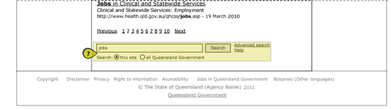 Figure shows the search box group at the bottom of the page content
